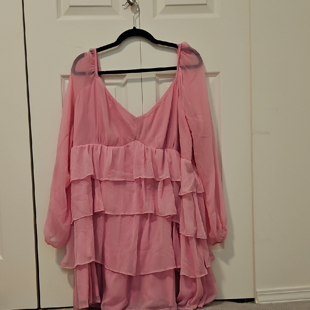 Abercrombie & Fitch Pink Ruffle Bodice Dress